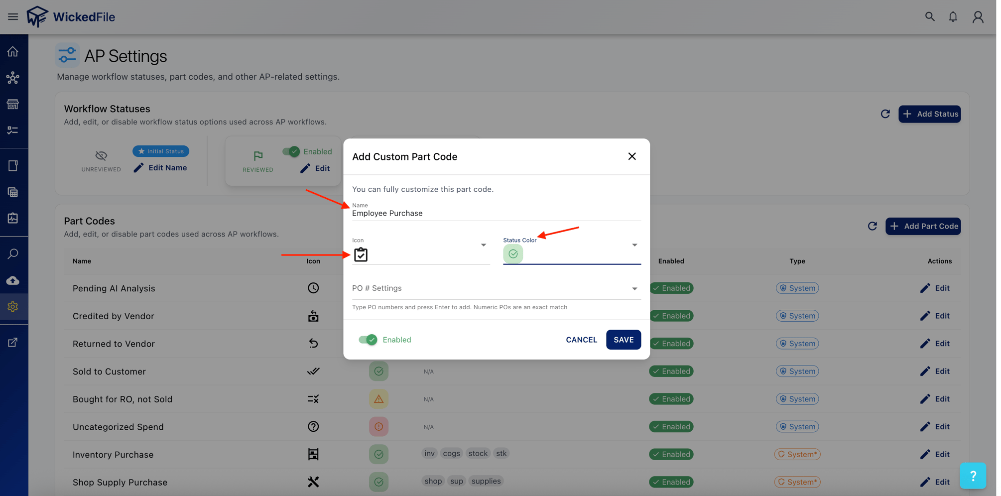 Custom Codes & Workflow Statuses in the AP Hub