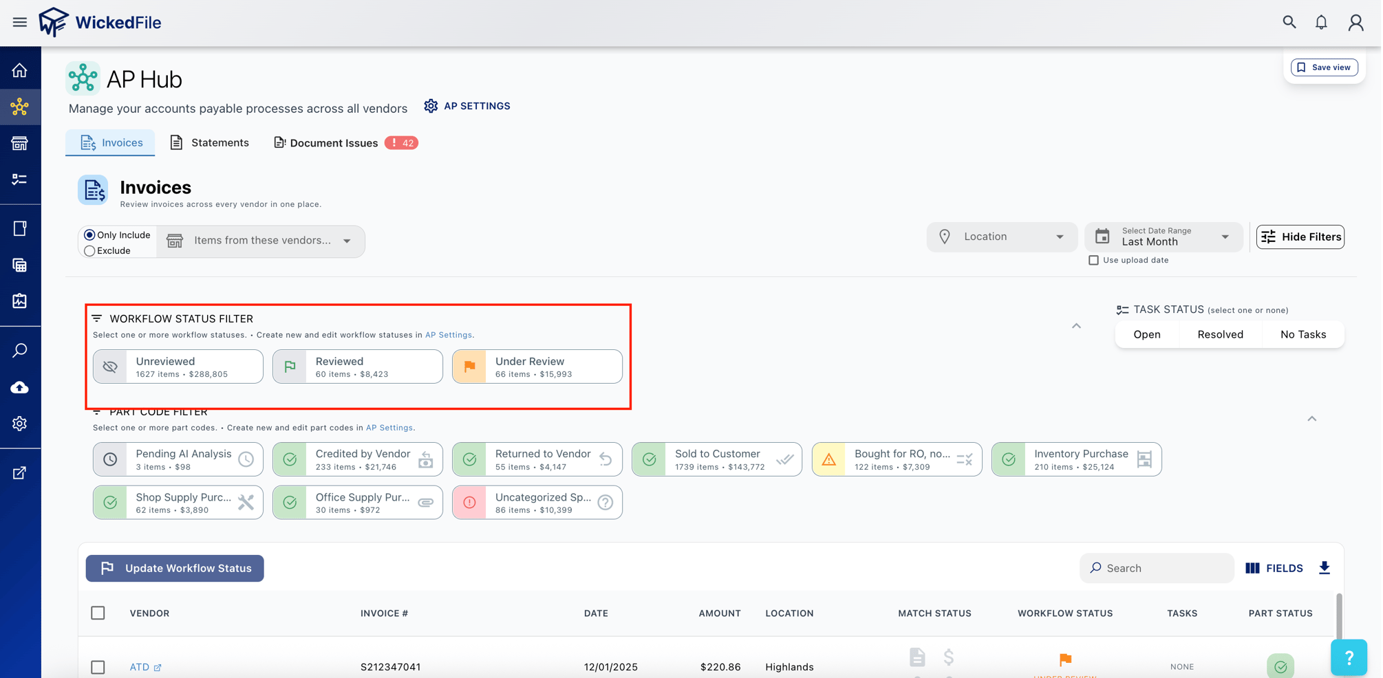 Custom Codes & Workflow Statuses in the AP Hub